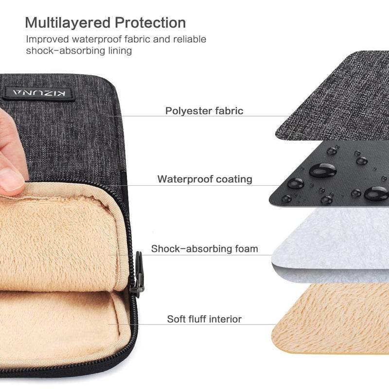 kizuna 13-13.3 inch Laptop Sleeve Case Water Resistant for 14" IdeaPad Flex 5i /13" MacBook Air 2017/14" Lenovo ThinkPad X1 Carbon/Yoga S740/14 ThinkPad T14 2022/Huawei/HP Computer Bag, Grey - Image 4